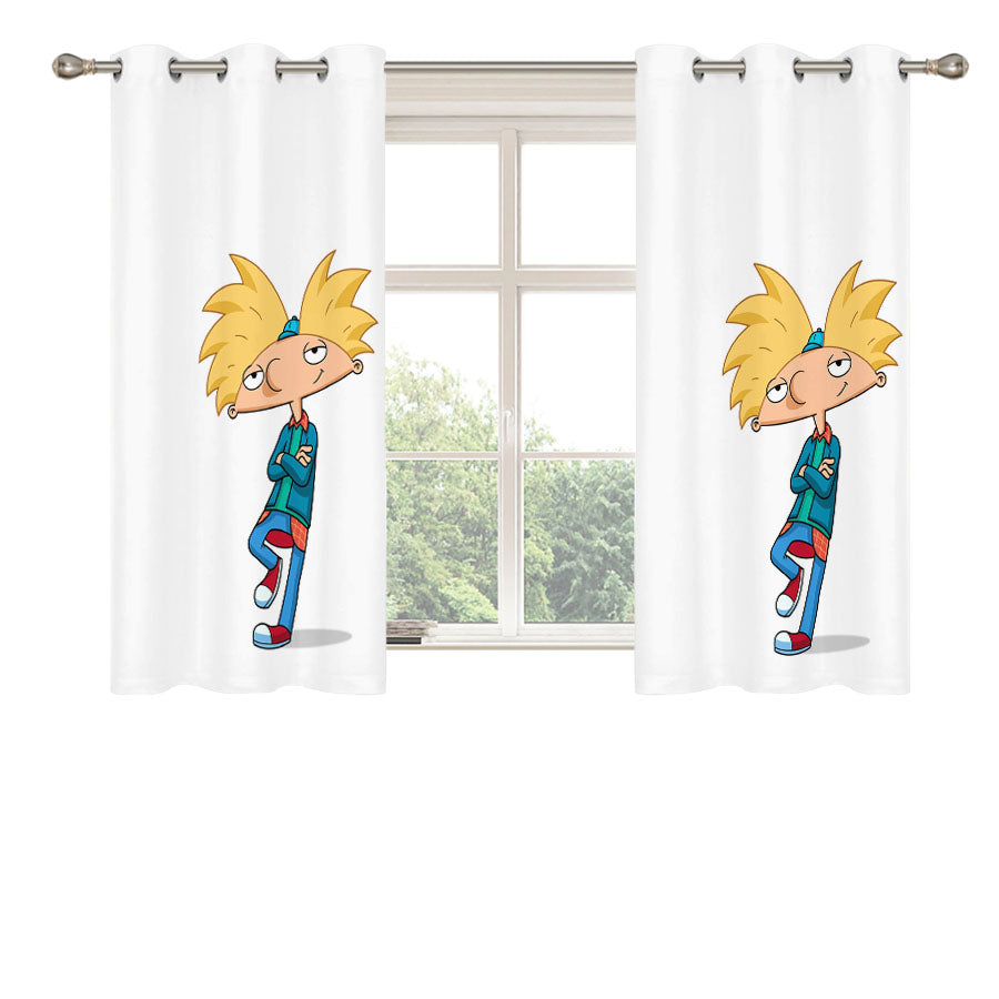 Hey Arnold Characters Design Peach Skin Window Curtains