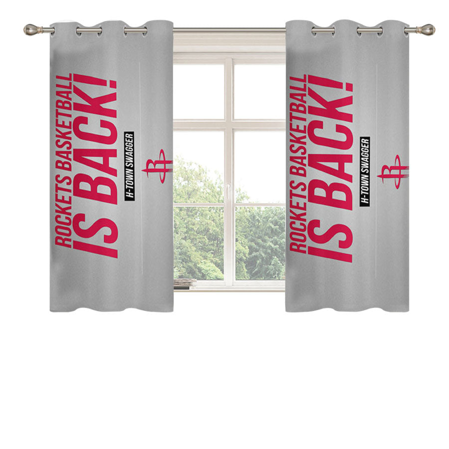 Houston Rockets Is Back Peach Skin Window Curtains