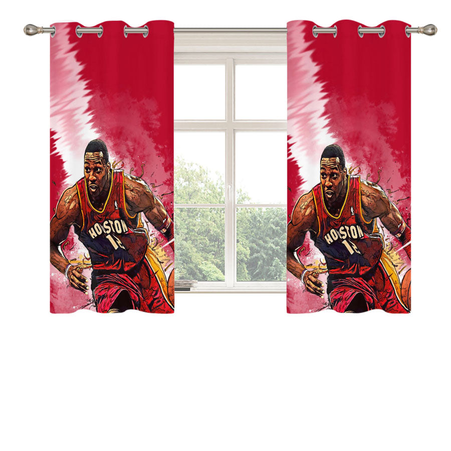 Houston Rockets Player Peach Skin Window Curtains