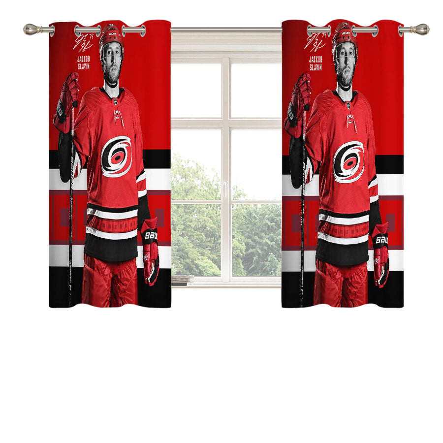 Hurricanes Uniform Nhl Peach Skin Window Curtains