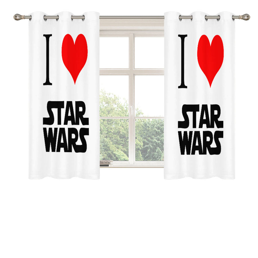 I Love Star Wars Peach Skin Window Curtains