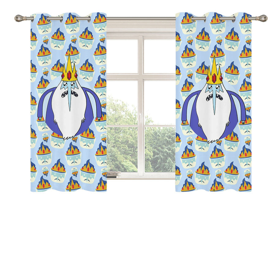 Ice King Cake Pattern Peach Skin Window Curtains