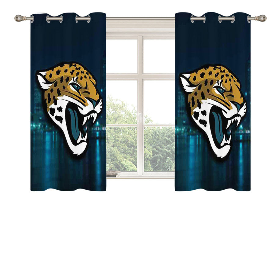 Jacksonville Jaguars Emblem Peach Skin Window Curtains