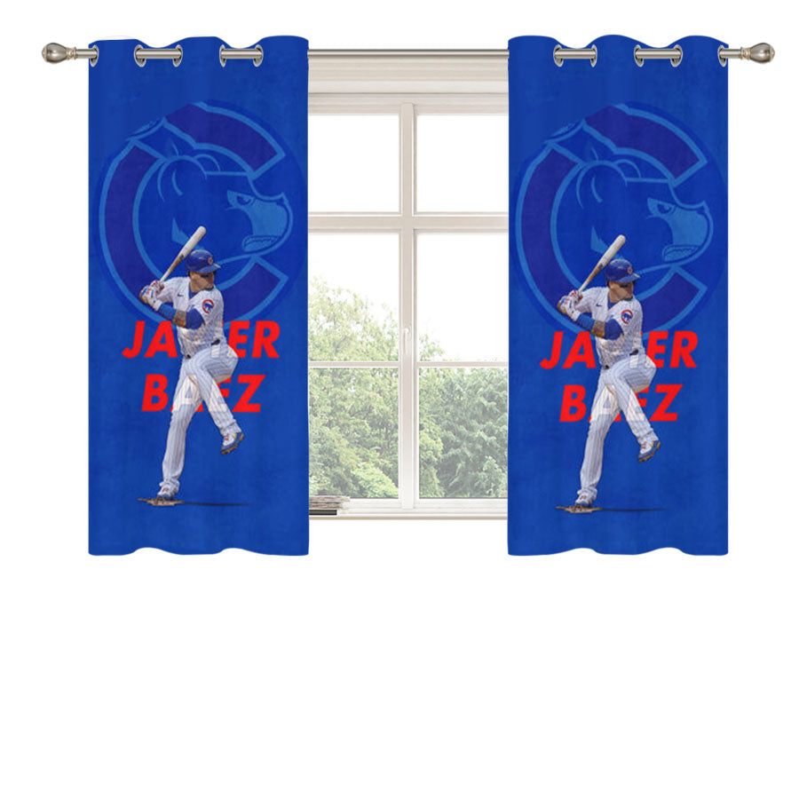 Javier Baez Chicago Cubs Peach Skin Window Curtains