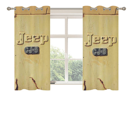 Jeep Cj5 Logo Peach Skin Window Curtains
