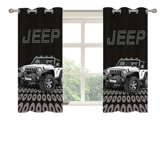 Jeep White Car Peach Skin Window Curtains