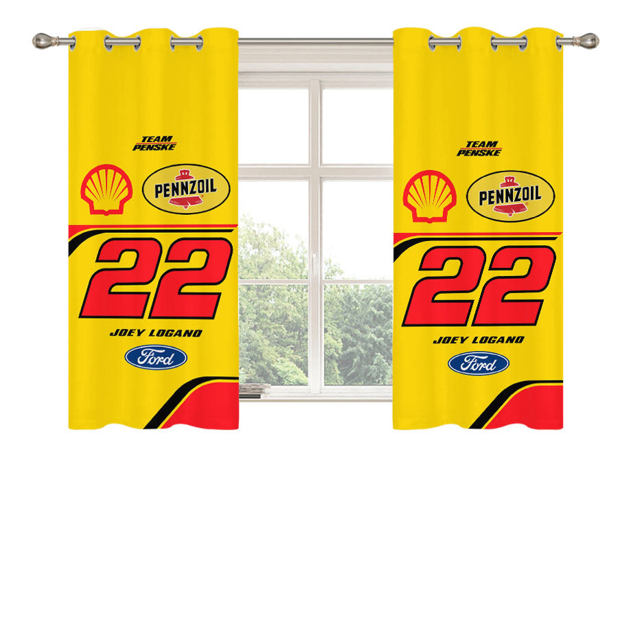 Joey Logano - Shell Pennzoil Peach Skin Window Curtains