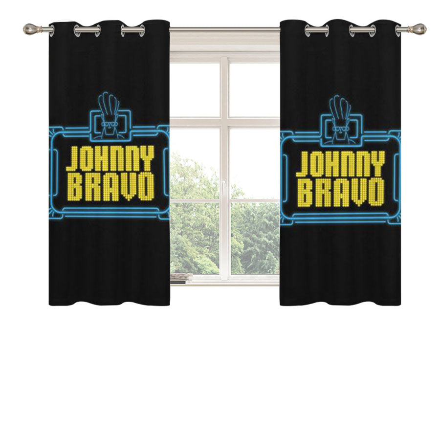 Johnny Bravo Neon Peach Skin Window Curtains