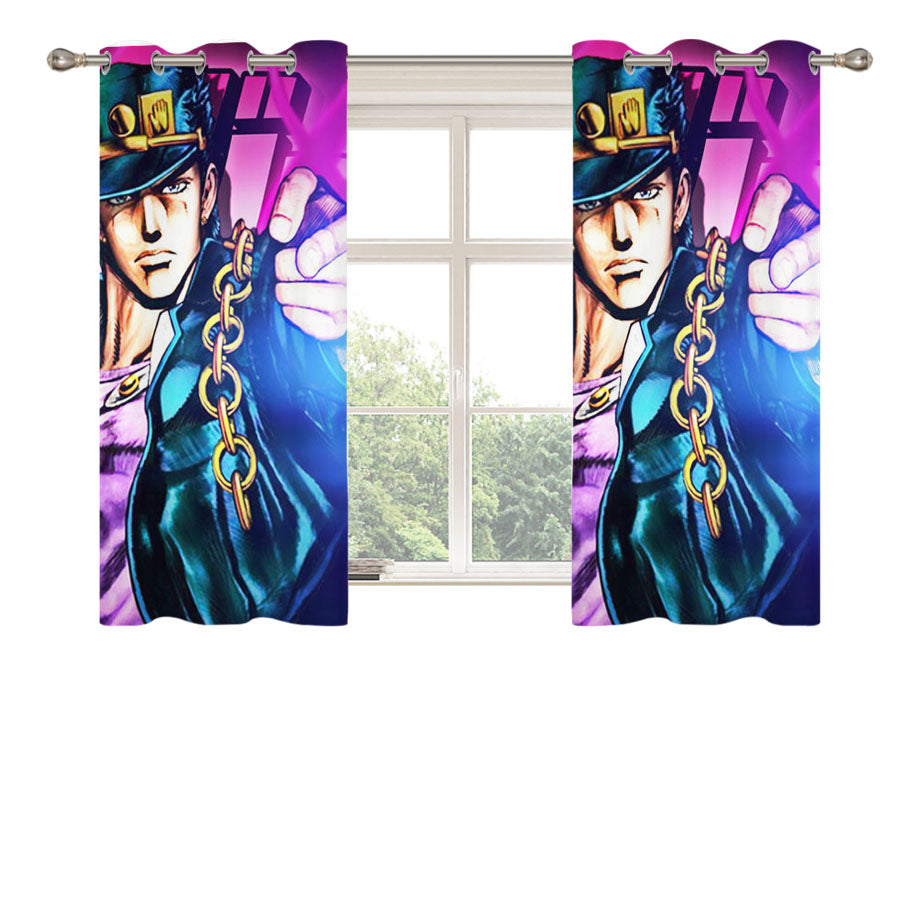 Jojo Bizarre Adventure Glowing Peach Skin Window Curtains