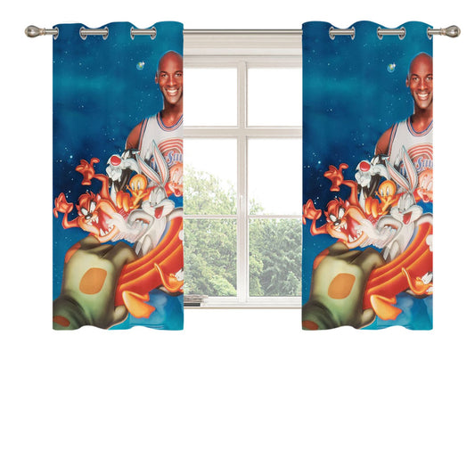 Jordan And Toon Space Jam Peach Skin Window Curtains