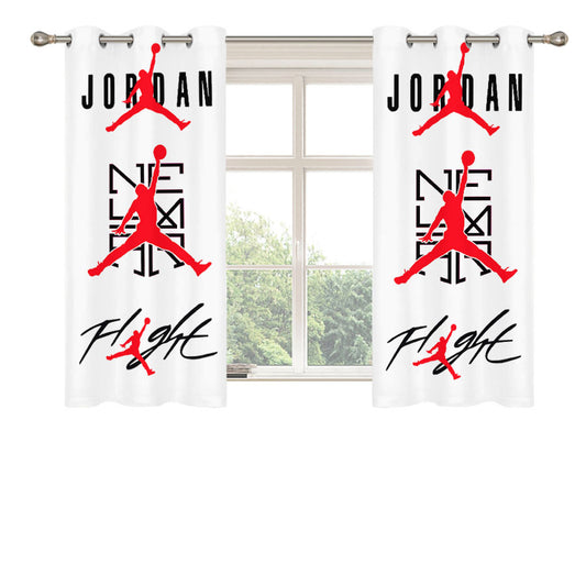 Jordan Logo Peach Skin Window Curtains