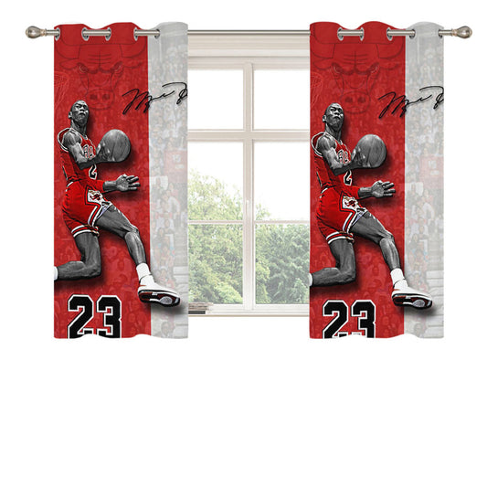 Jordan Player Nba 23 Peach Skin Window Curtains