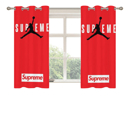 Jordan Supreme Red Peach Skin Window Curtains