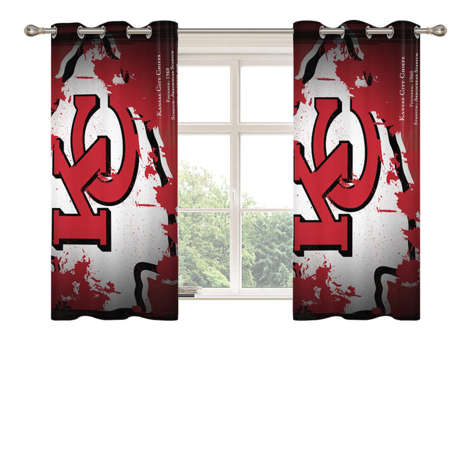 Kansas City Chiefs Peach Skin Window Curtains