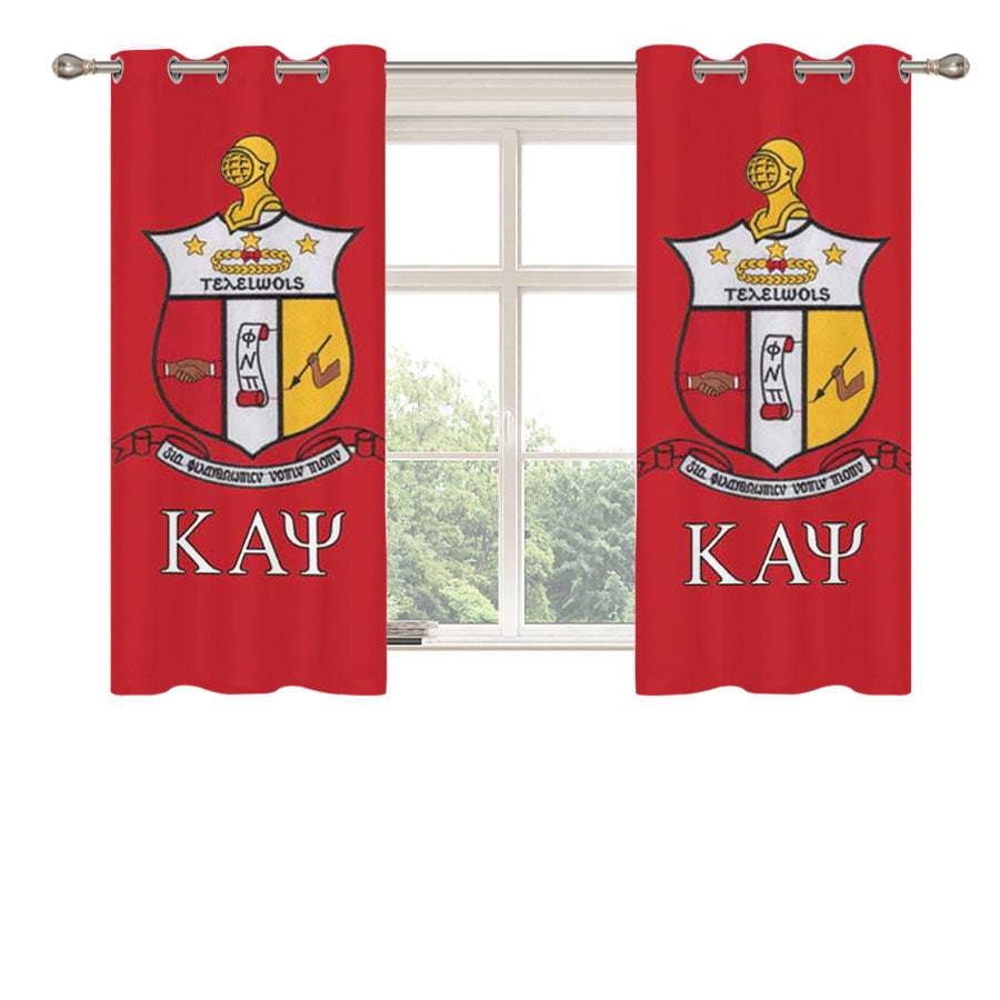 Kappa Alpha Psi Red Crest Peach Skin Window Curtains
