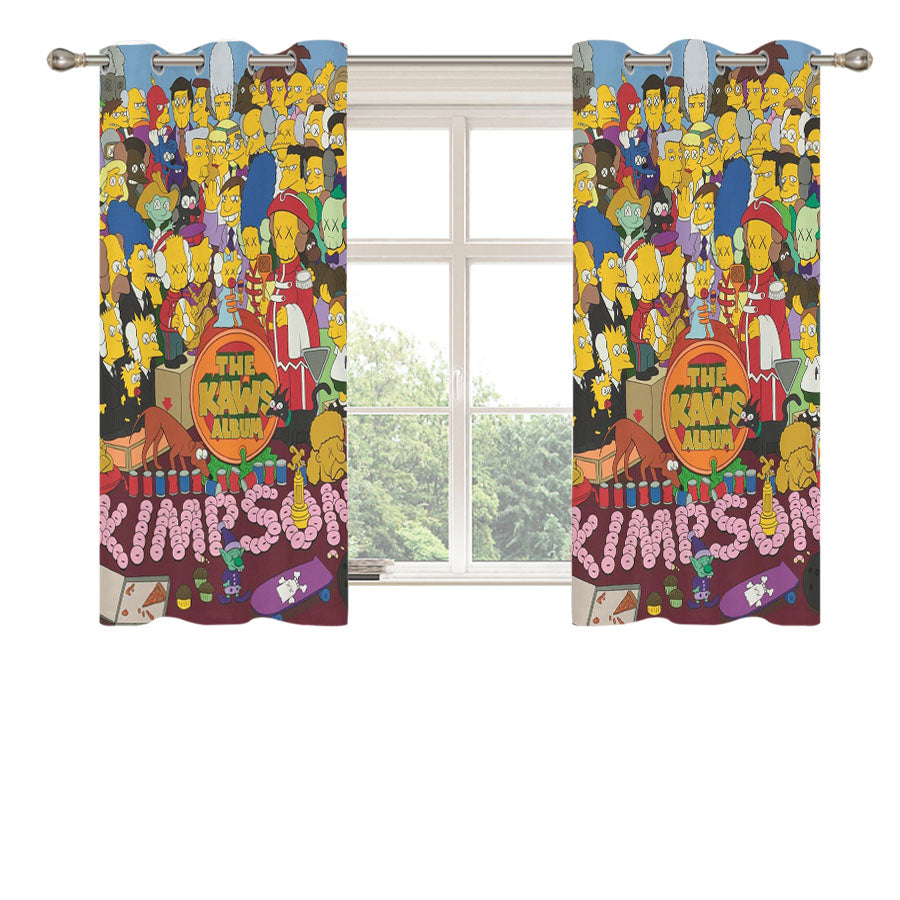 Kaws Simpson Kimpson Peach Skin Window Curtains