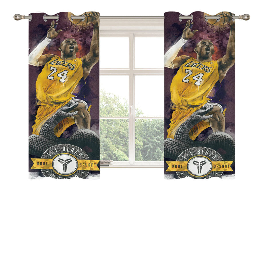 Kobe Bryant Lakers Peach Skin Window Curtains