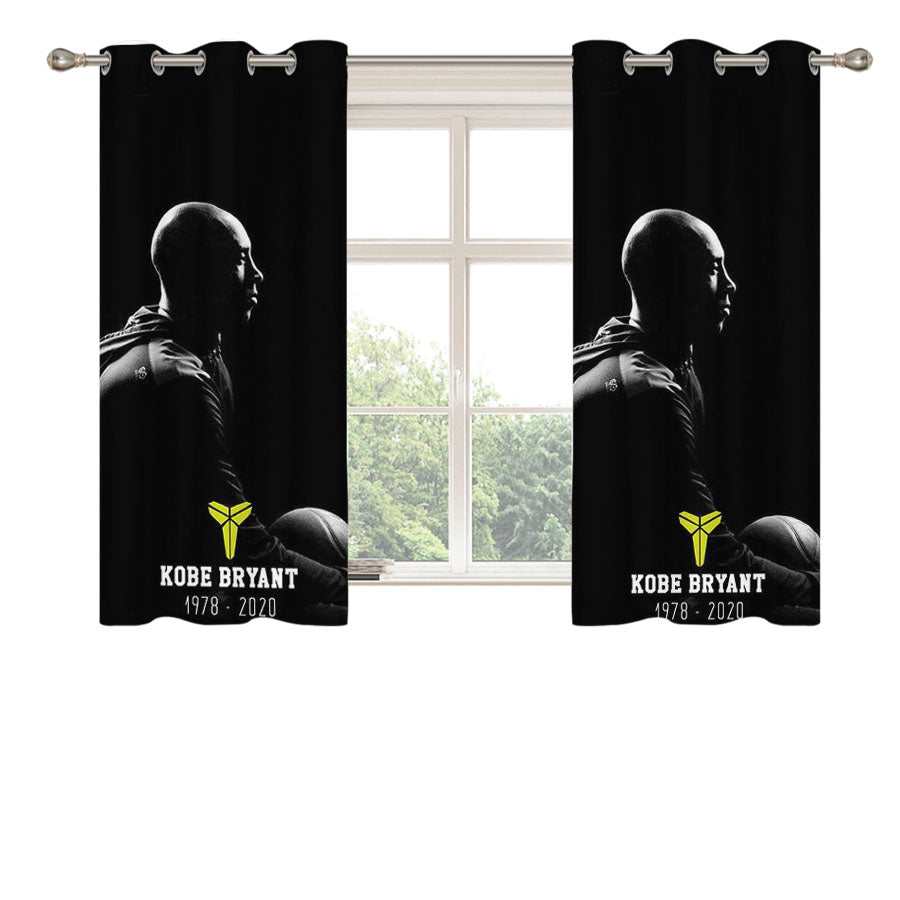 Kobe Bryant Rip Black Mamba Peach Skin Window Curtains