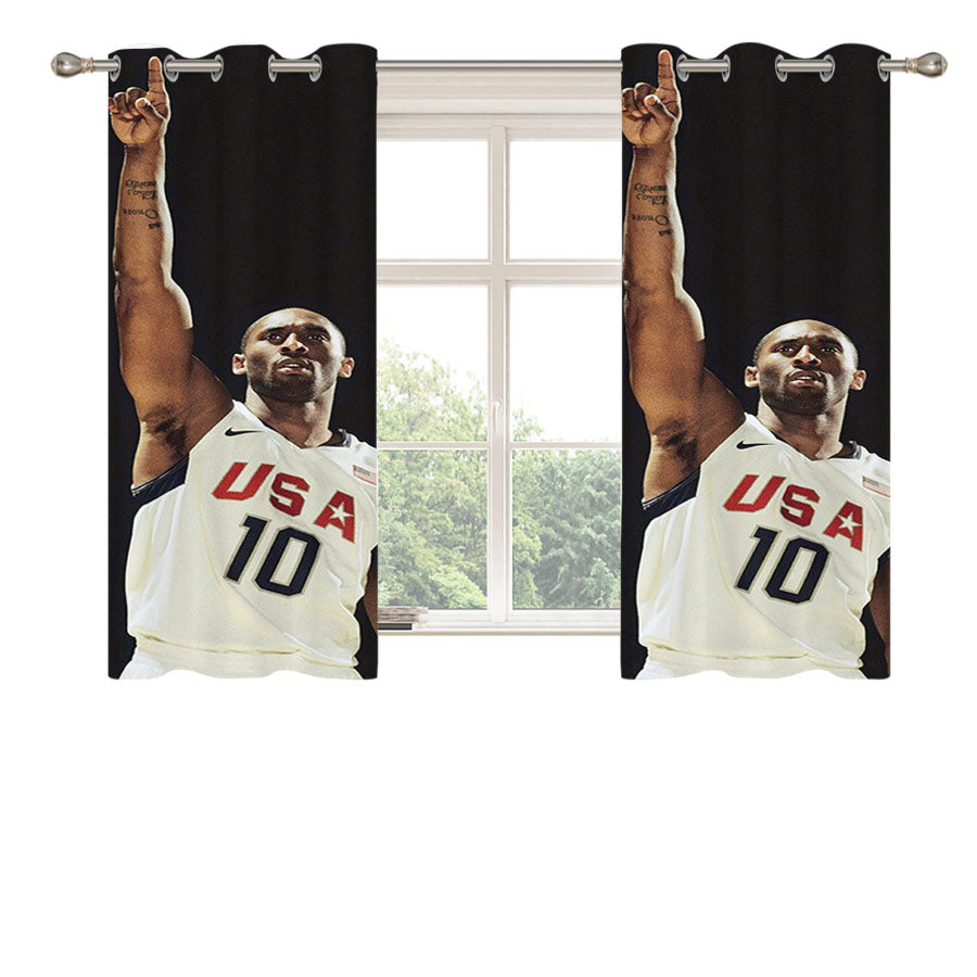 Kobe Bryant Usa Peach Skin Window Curtains