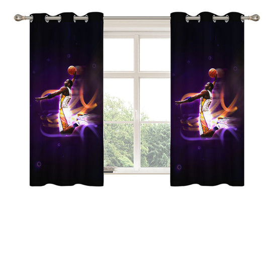 Kobe Slamdunk Glowing Peach Skin Window Curtains