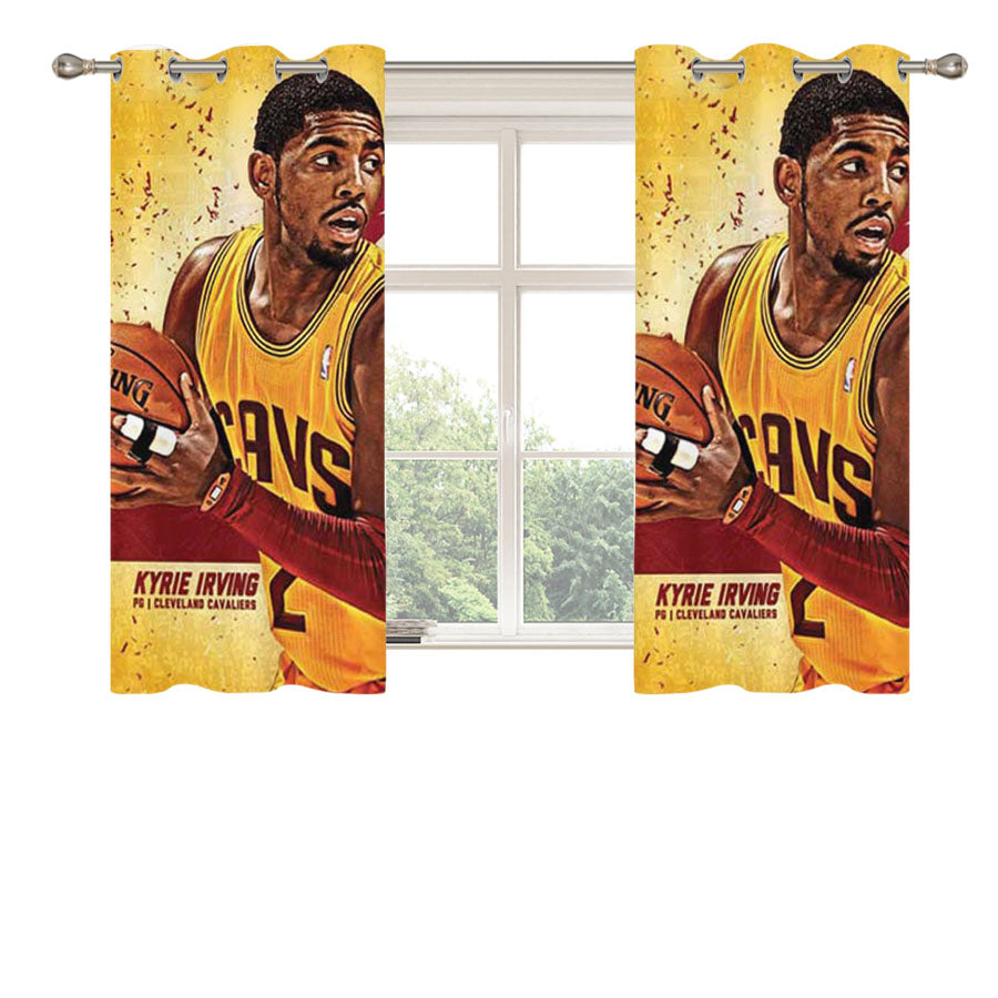 Kyrie Irving Yellow Bkg Peach Skin Window Curtains