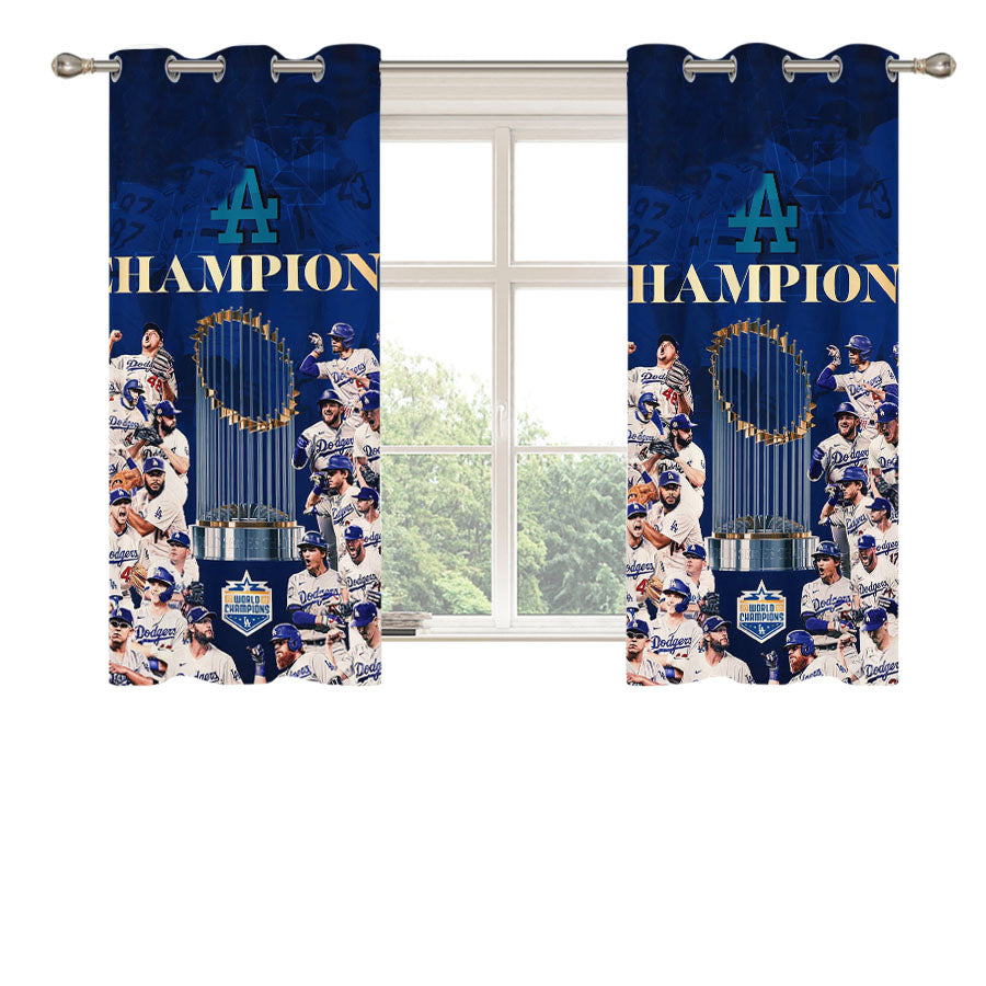 La Dodgers Champions Peach Skin Window Curtains