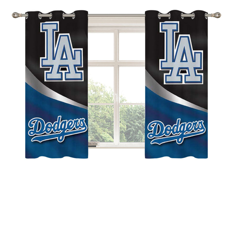 La Dodgers Cloth Logo Peach Skin Window Curtains