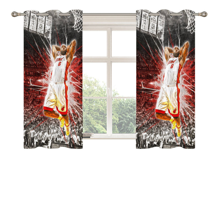 Lebron James Best Artwork Peach Skin Window Curtains