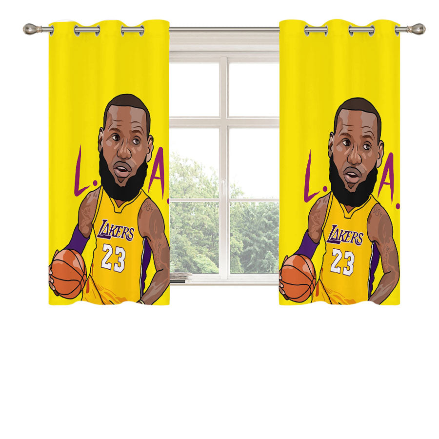 Lebron James Lakers Chibi Peach Skin Window Curtains