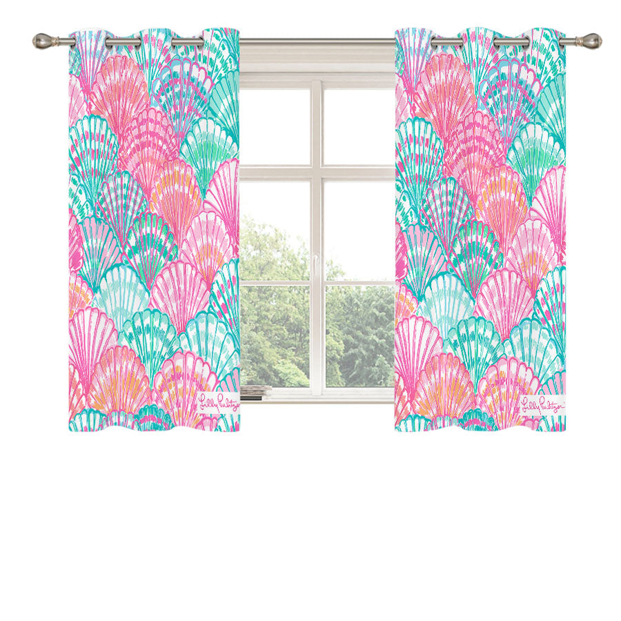 Lilly Pulitzer Oh Shello Peach Skin Window Curtains