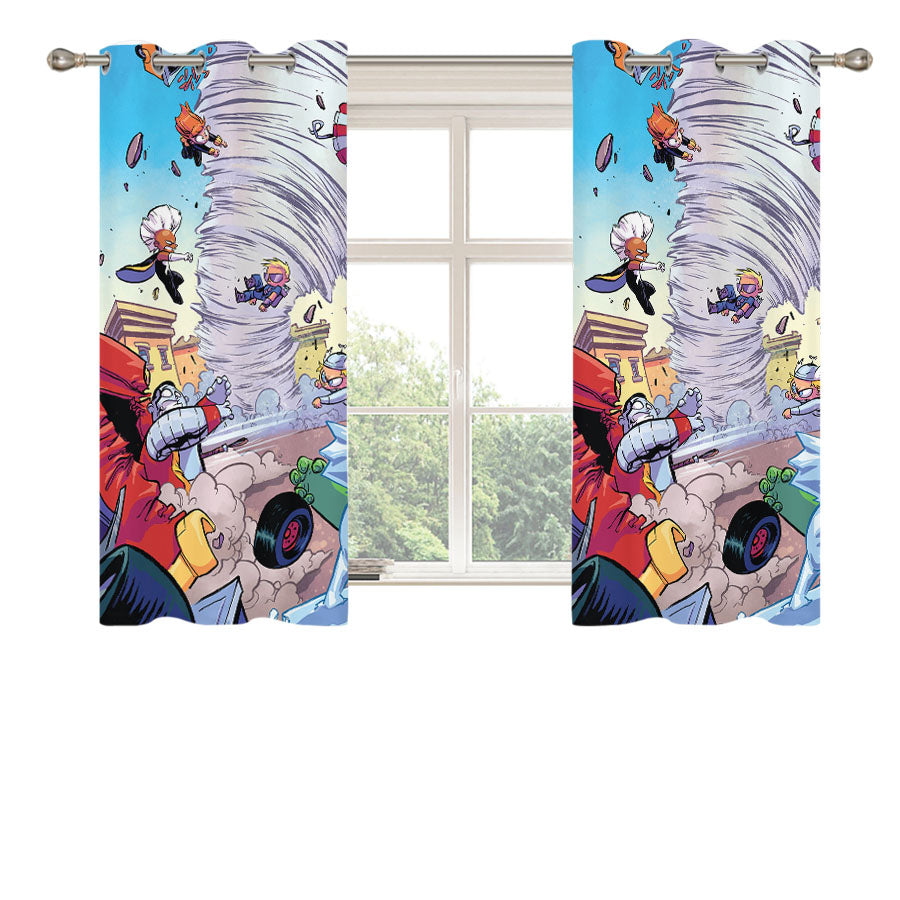 Little Marvel War 3 Peach Skin Window Curtains