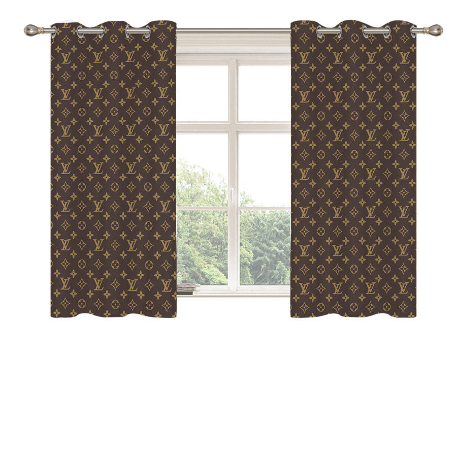 Louis Vuitton Aesthetic Peach Skin Window Curtains