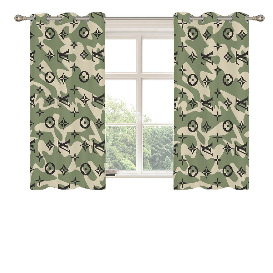Louis Vuitton Camo Peach Skin Window Curtains