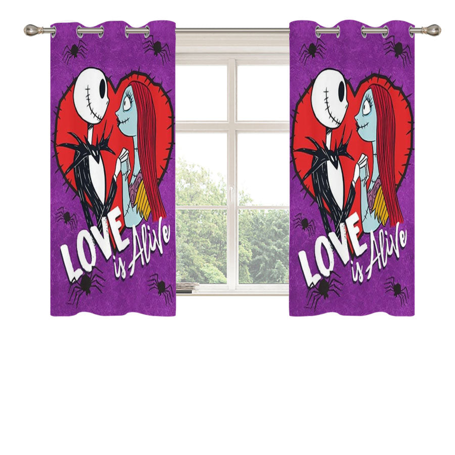 Love Is Alive Peach Skin Window Curtains