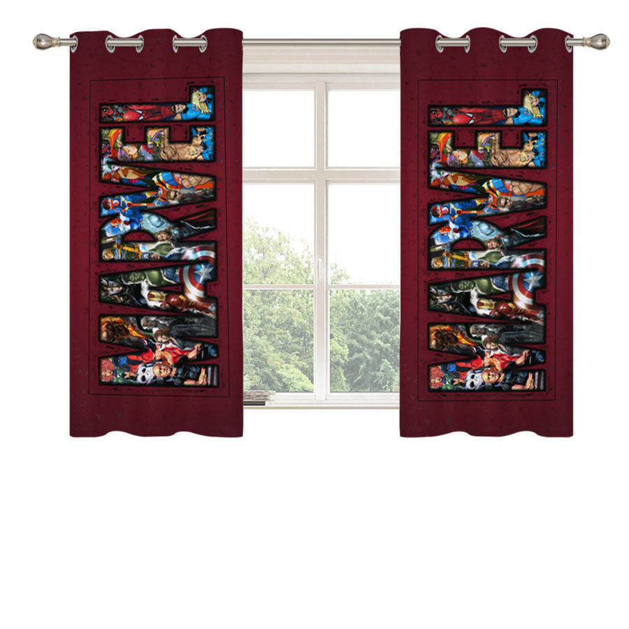 Marvel Wallpaper Peach Skin Window Curtains