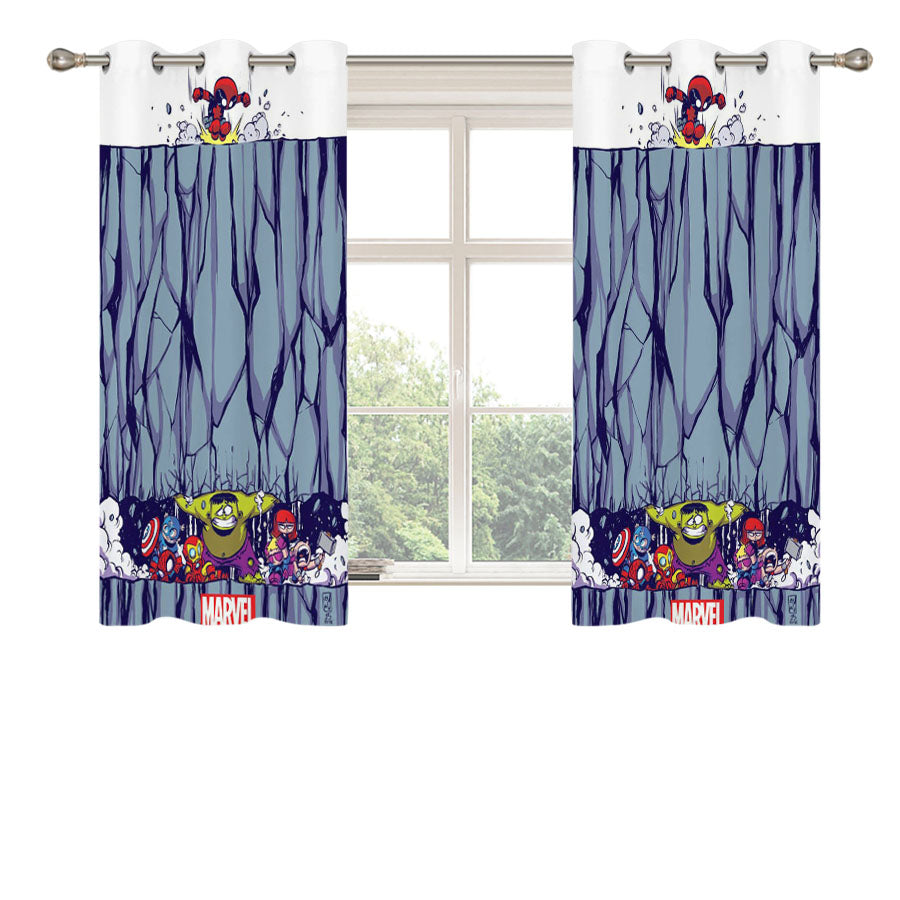 Marvels Cartoon Angry Peach Skin Window Curtains