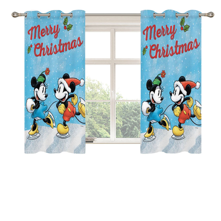 Merry Mickey & Minnie Peach Skin Window Curtains