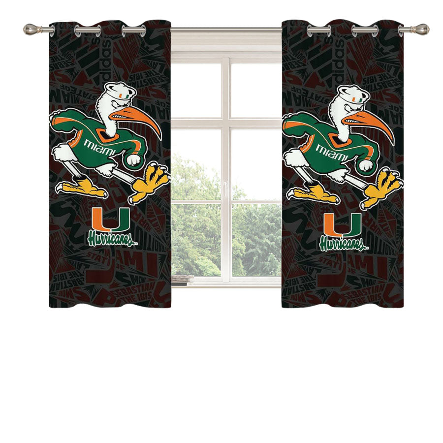 Miami Hurricanes Um Football Peach Skin Window Curtains