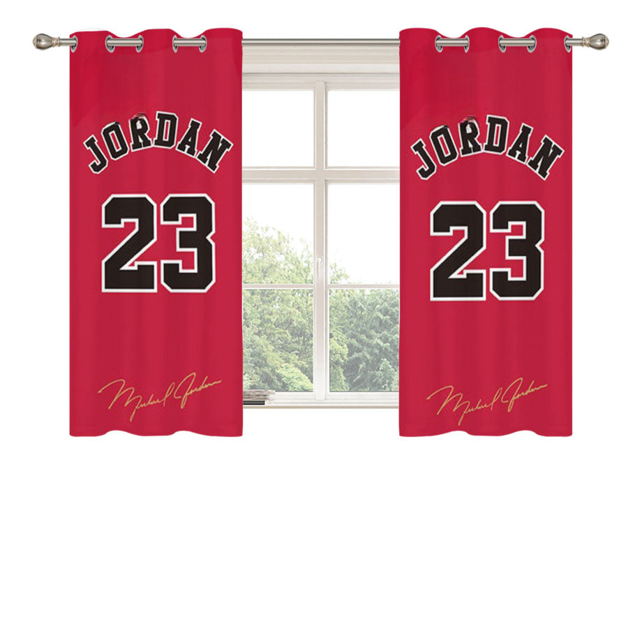 Michael Jordan 23 Number Peach Skin Window Curtains