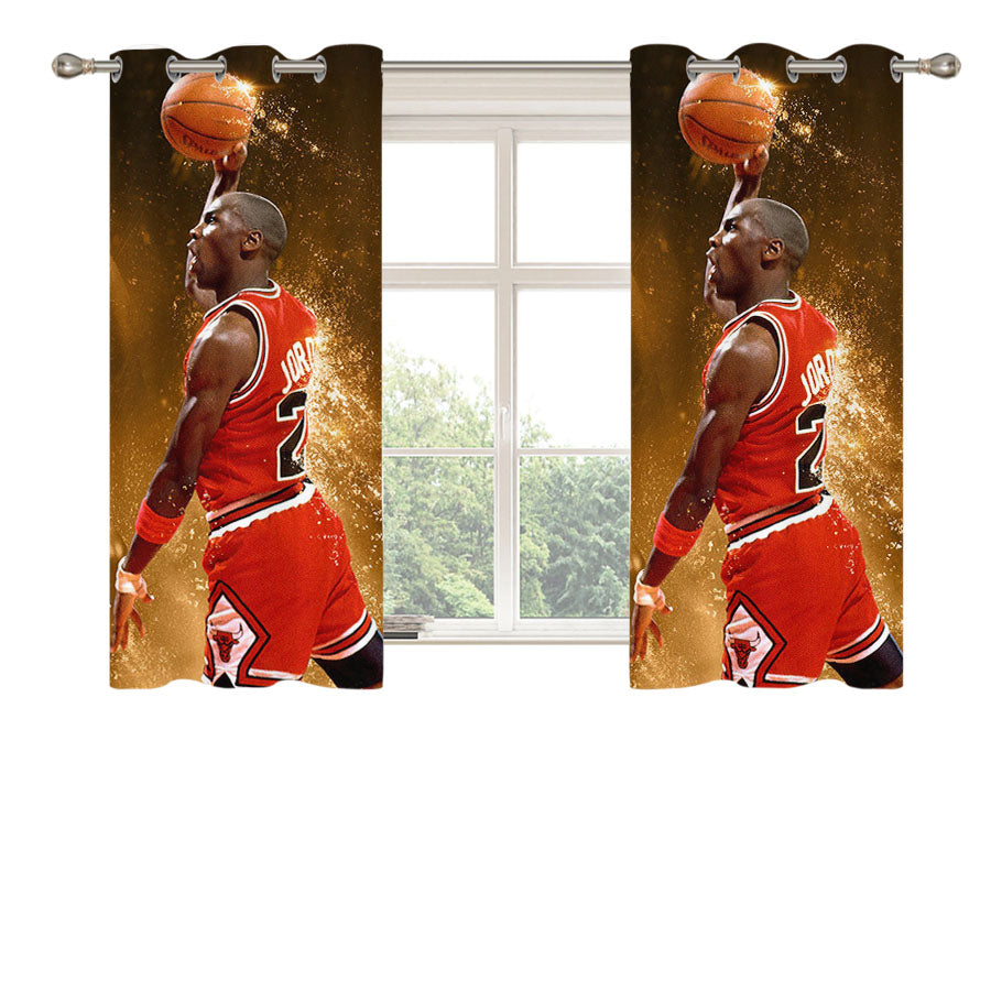 Michael Jordan Chicago Bulls Peach Skin Window Curtains
