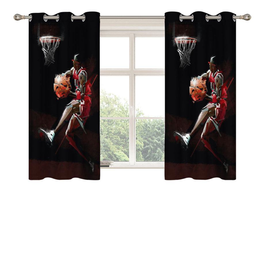 Michael Jordan Slamdunk Peach Skin Window Curtains