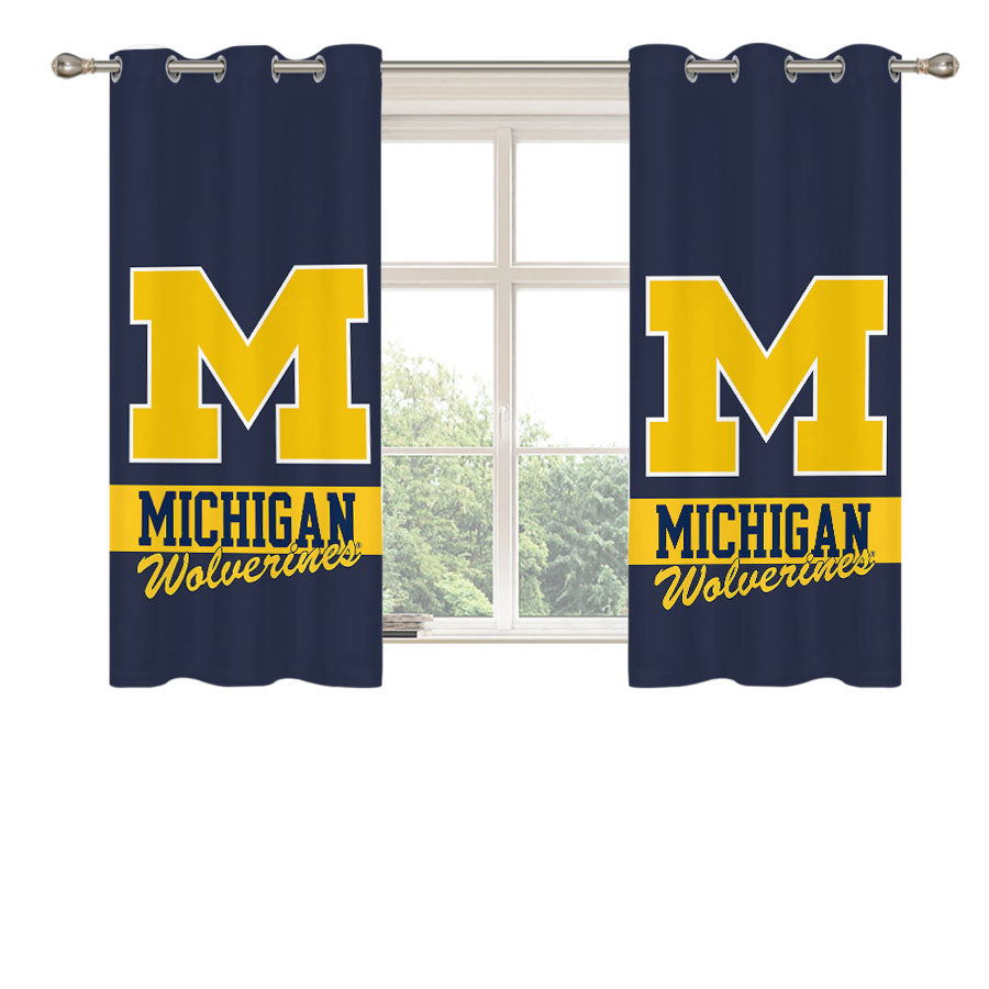 Michigan Wolverines Peach Skin Window Curtains