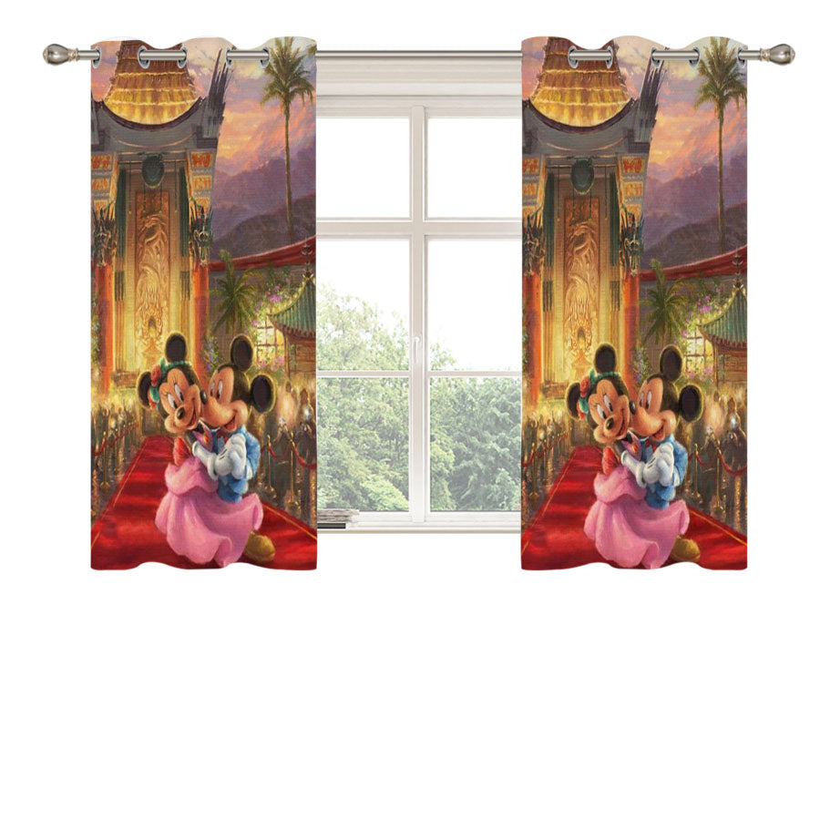 Mickey And Minnie Hollywood Peach Skin Window Curtains