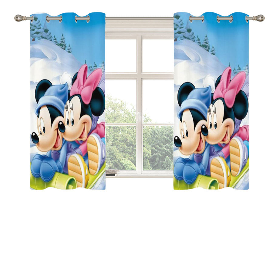 Mickey And Minnie Mose Peach Skin Window Curtains