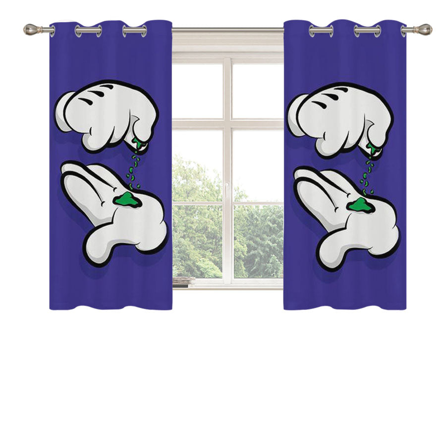 Mickey Hands Weed Peach Skin Window Curtains