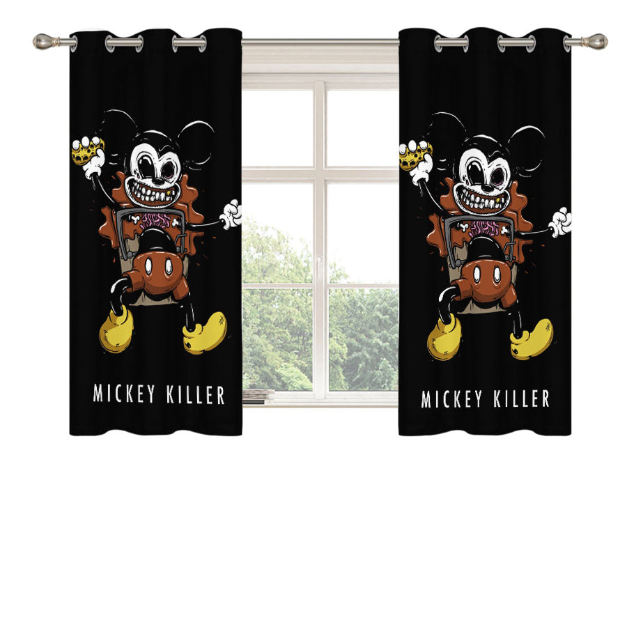 Mickey Killer Chocolate Peach Skin Window Curtains