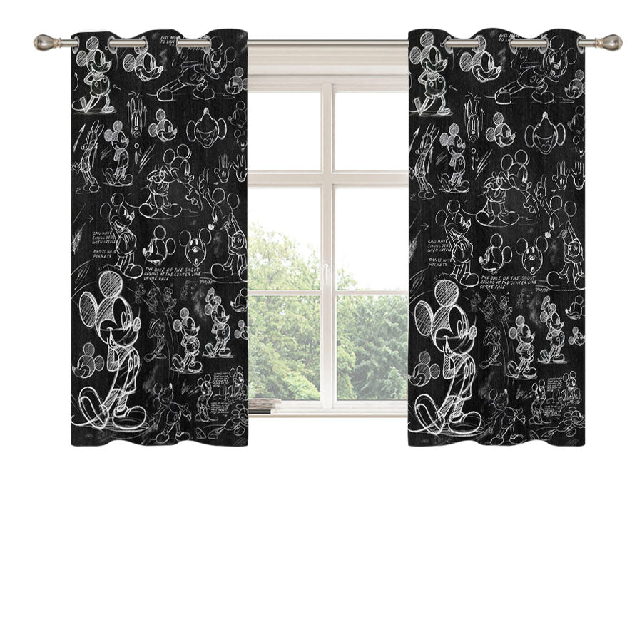 Mickey Mouse 3 Peach Skin Window Curtains