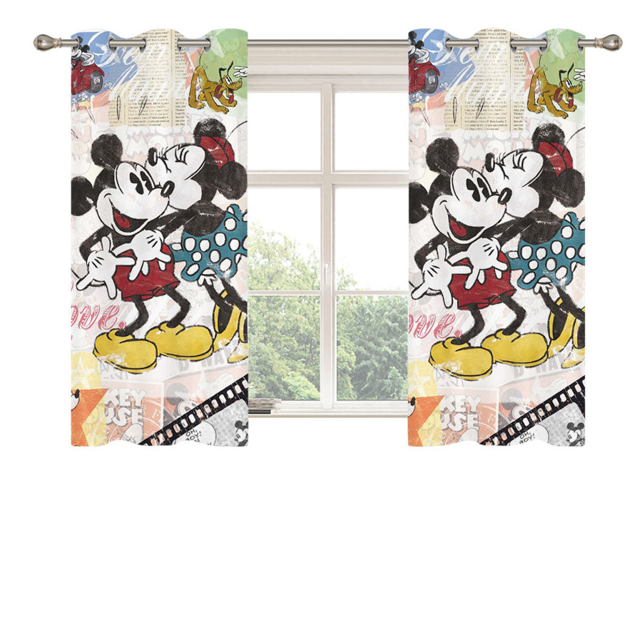 Mickey Retro Minnie Mouse Peach Skin Window Curtains