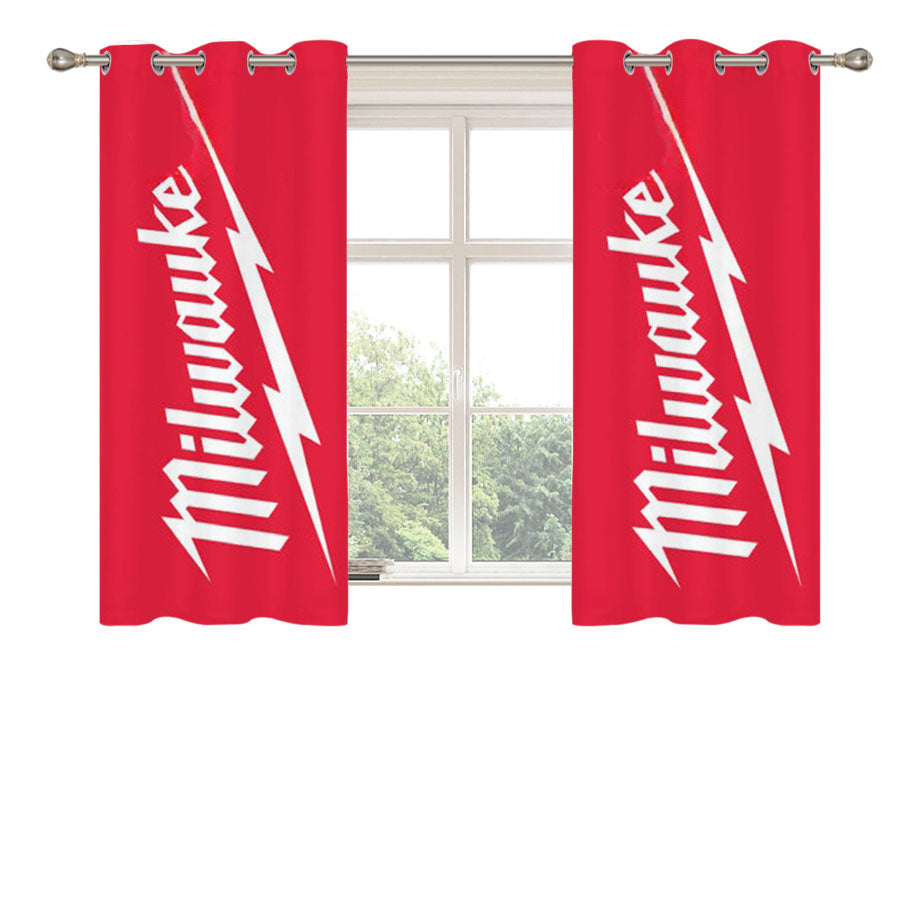 Milwaukee Logo Peach Skin Window Curtains