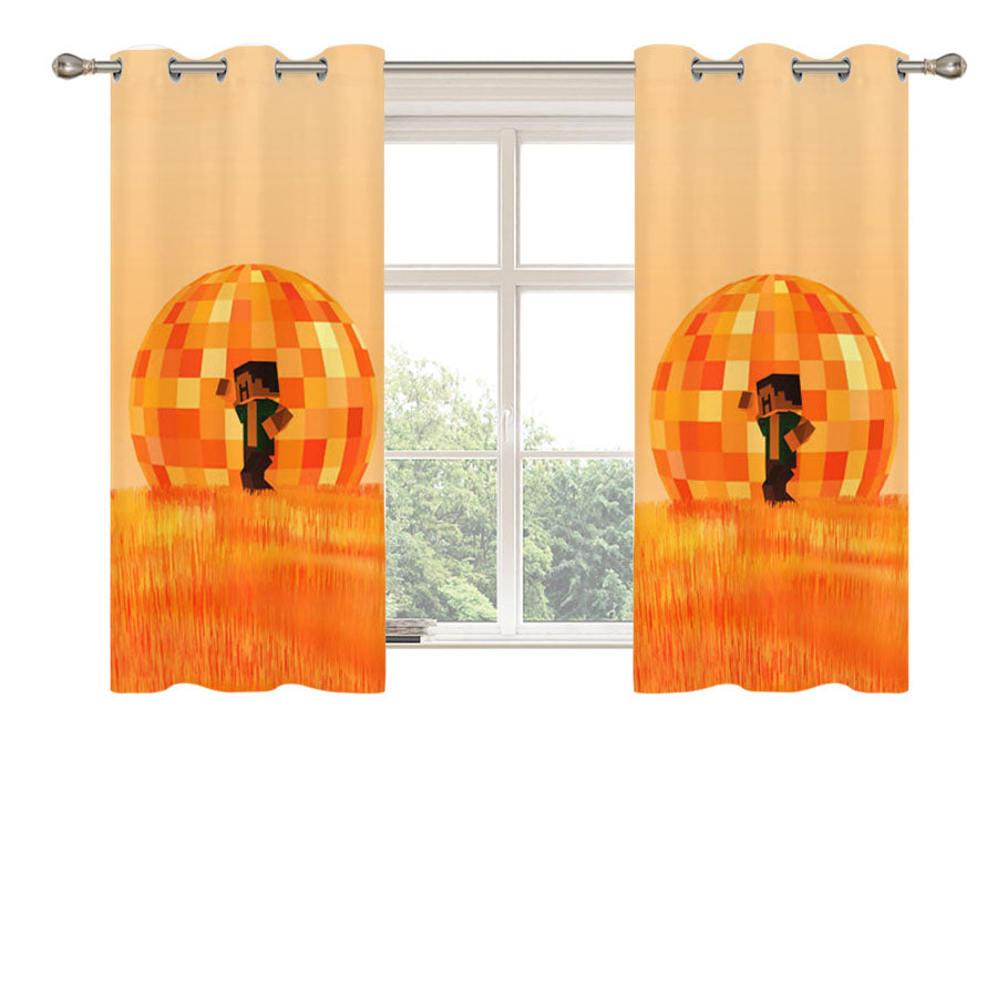 Minecraft Sunset Peach Skin Window Curtains